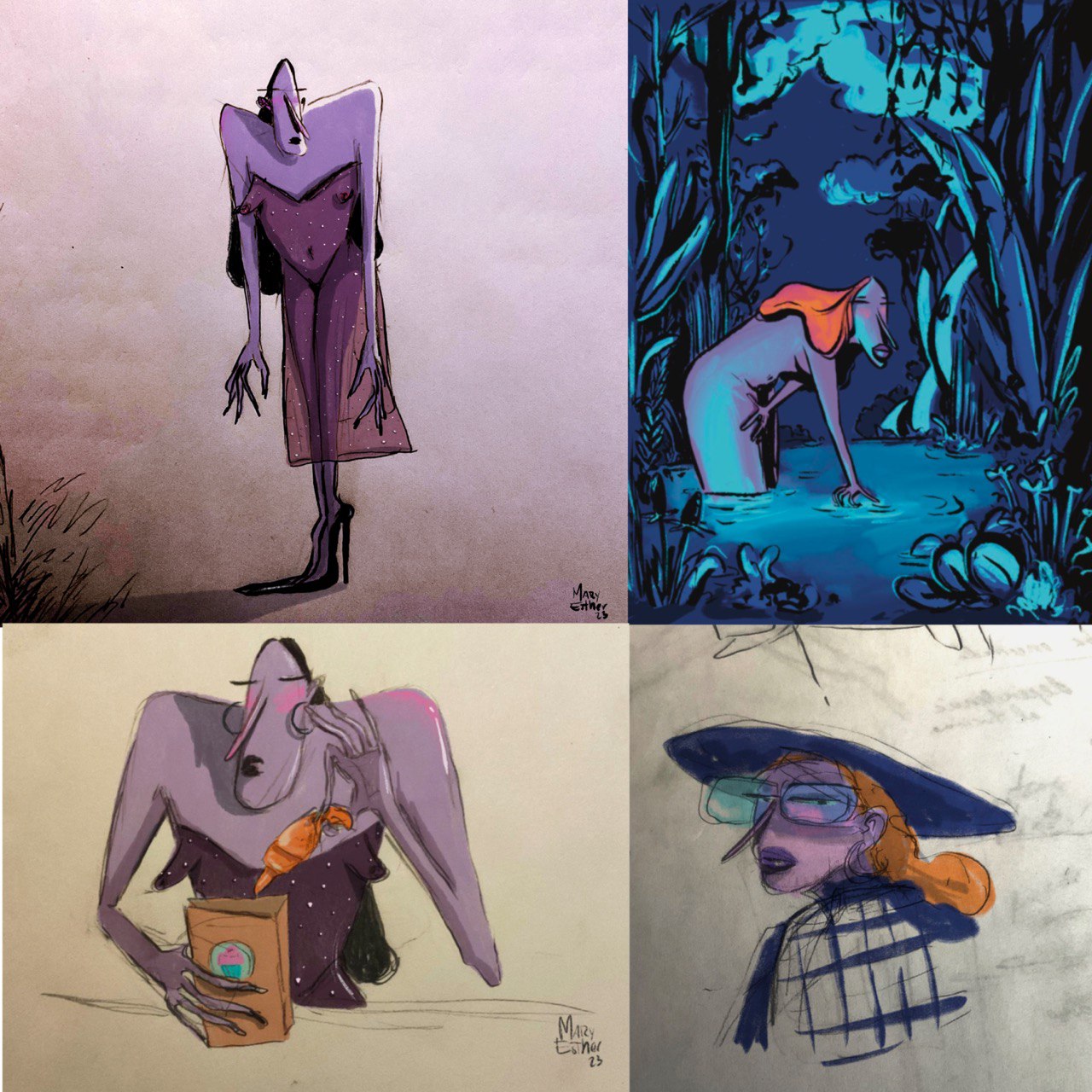 Colección de ilustraciones de personajes